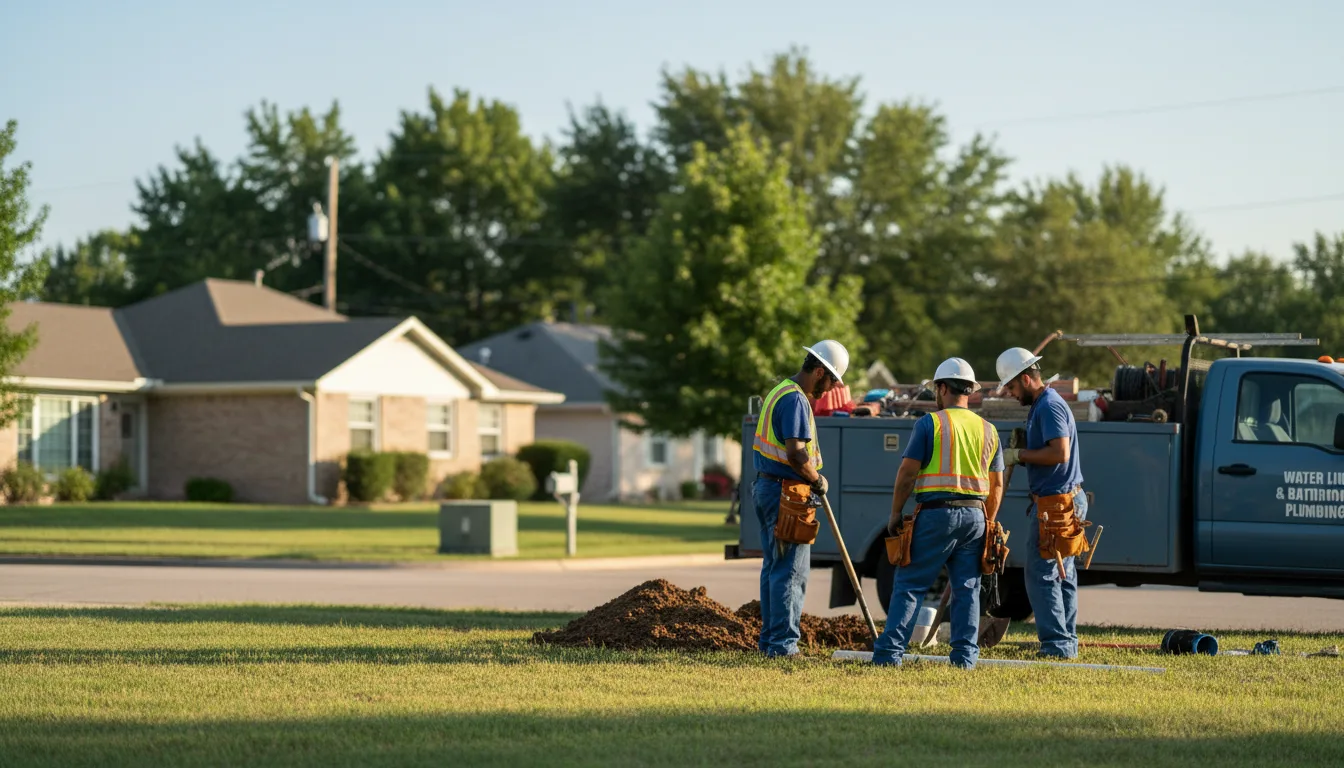 Residential water line and bathroom plumbing service in Graff, MO
